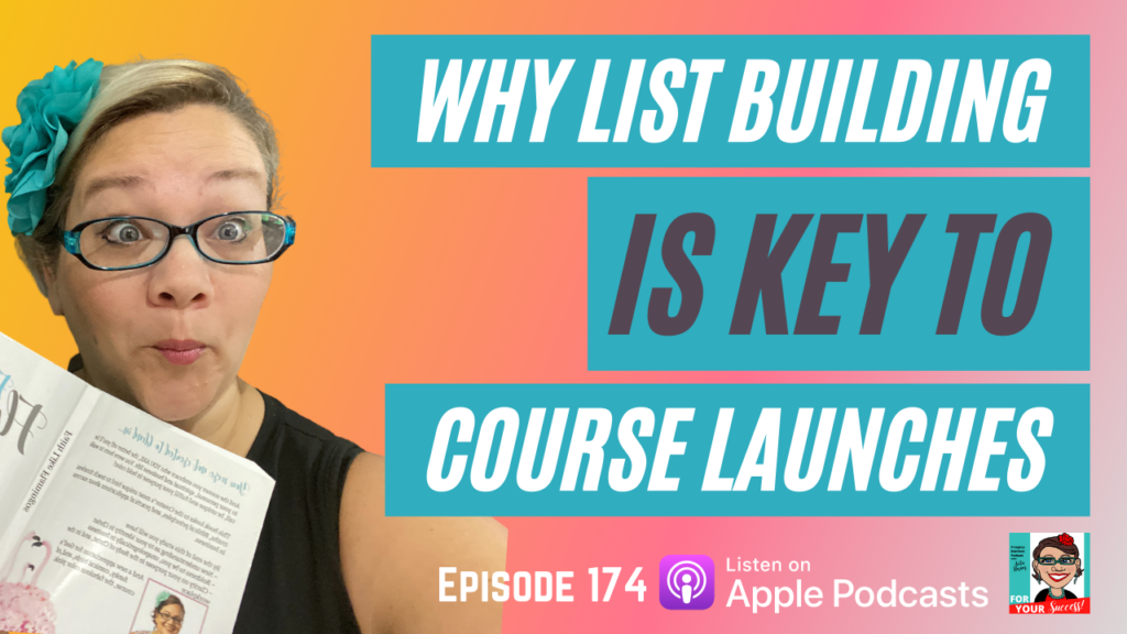 email marketing why list building is key to course launch Katie holding notebook